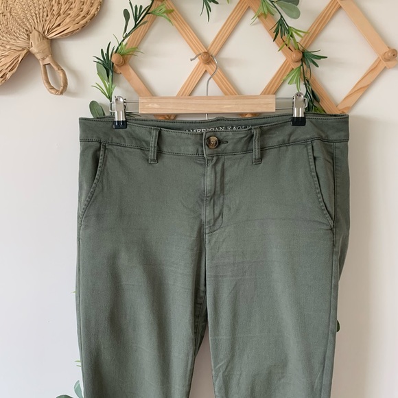 American Eagle Outfitters Pants - AEO Green Skinny Chino Pants